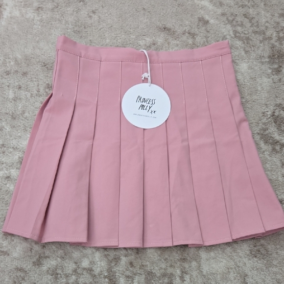 Princess Polly Pink Pleated Skater Mini Skirt - Picture 3 of 5